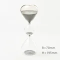 Reloj de arena de vidrio moderno de tres niveles con arena gris, altura 195mm y radio 70mm. - 7*19.5cm / Gris (Gota)