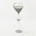 Minimalist Nordic style three-tiered glass hourglass with grey sand for home office decor. - Triple Layered Water Drop / Non-timing (7x19.5cm) / Gray