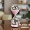 Nordic style pink sand glass hourglass timer 15 minutes creative tabletop ornament - 15 Min - Light Pink