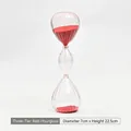 Elegante dreistufige gestreifte Glas-Sanduhr mit lebhaftem rotem Sand, Höhe 22,5 cm - Dreischichtig Gerippt / Keine Zeitmessung (7x22.5cm) / Rot