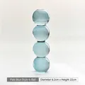 Minimalist light blue 4-sphere bubble glass flower vase for modern home decoration - 4-Ball Style (Elegant Blue) / Diameter 6.2cm x Height 22cm