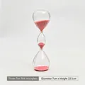 Dreistufige gestreifte Glassanduhr mit rosa Sand, 7cm Durchmesser und 22,5cm Höhe - Dreischichtig Gerippt / Keine Zeitmessung (7x22.5cm) / Rosa