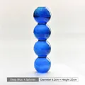 Minimalist 4-tier dark blue bubble glass flower vase for elegant modern home decor - 4-Ball Style (Royal Blue) / Diameter 6.2cm x Height 22cm