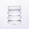 Bicchiere in vetro ondulato resistente al calore, design bruco, tazza da caffè per microonde - 301-400ml / Trasparente