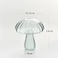 Large size transparent ribbed glass mushroom vase for aromatherapy or home decor - Style I (Large/Smoky Gray)