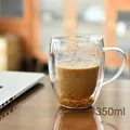 Κούπα καφέ 350ml από γυαλί διπλού τοιχώματος με γκλίτερ, λαβή και διαστάσεις - 350ml / Ποτήρι Σχήμα Αυγού Σαμπανιζέ Παγιέτες Με Λαβή