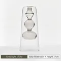 Nordic creative grey double-layered glass vase with gourd-shaped inner vessel, 17cm. - Gray Three-Stage Cone Style