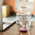 Tazza in vetro a doppia parete 250ml con glitter di sabbie mobili a stella viola - Tazza Paillettes Stella Rosa