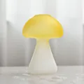 Charming yellow and white frosted glass mushroom-shaped vase for creative home decor - 8*12cm / Matte Bright Yellow