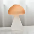 Frosted mushroom glass vase in a soft orange gradient for home decor and aromatherapy - 8*12cm / Matte Light Coffee