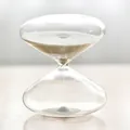Minuterie sablier créative en verre en forme d'OVNI avec sable blanc pour décorer - Sable Blanc (30 Minutes) / 12x14cm