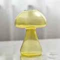Creative transparent yellow mushroom glass vase for hydroponic plants and home decor - 8*12cm / Transparent Yellow