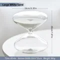 Grand sablier en verre en forme d'OVNI, sable blanc, minuteur de 60 minutes, 20cm. - Sable Blanc (60 Minutes) / 16x20cm