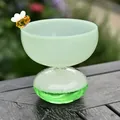 Creative mint green bubble glass dessert cup with adorable bee detail for sundaes - Bee Decoration Medium Size / Mint Green