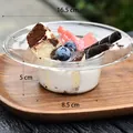 Minimalistische Dessertschale aus Glas für Eis und Joghurt mit 16,5 cm Rand - Eisschale Modell A