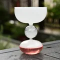 Elegant creative bubble glass dessert cup with white bowl and artistic bubble stem design - Large Version / Milky White