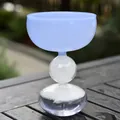 Elegant light blue bubble glass dessert cup for ice cream or yogurt on table - Large Version / Lavender