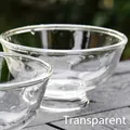 Minimalist transparent glass stemmed bowl for ice cream and dessert, variant view - Ice Cream Bowl Style B / Clear