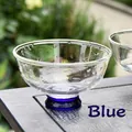 Ins-style glass dessert bowl with elegant cobalt blue high-footed base for ice cream - Ice Cream Bowl Style B / Blue