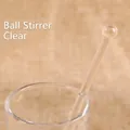 Detalle de un agitador de vidrio transparente con un diseño de punta esférica - Varilla de Agitación de Bola Transparente