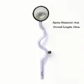 Unique wavy purple heat resistant glass spoon with 4cm round head for coffee - Purple