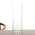 Vase à fleurs cylindrique en verre transparent pour décoration de maison moderne - Vase Droit Transparent / Grand (Sans Fleurs)