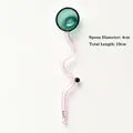 Colorful heat-resistant glass spoon with pink wavy handle and teal round head, 19cm long - Candy Wavy Glass Spoon 5 / Pink