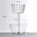 Piatto di frutta e portacandele a doppio strato in vetro trasparente stile europeo - Stile (zt2033) / 12x20cm