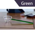 Kreativer hitzebeständiger Glaslöffel mit einem langen und eleganten grünen Griff - Großer Transparenter Stil / Grüner Griff