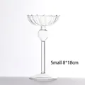 Elegant European ribbed glass candlestick holder in small size, 18cm tall footed design - Small (zt013 Small) / 18cm Height