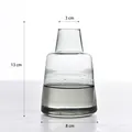 Minimalist smokey grey glass vase for hydroponics, 13cm height variant. - Model B Large / Height 13cm x Bottom 8cm x Mouth 3cm