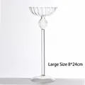 Large 8x24cm elegant European style striped glass candlestick holder for home decor - Large (zt013 Large) / 24cm Height