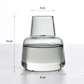 Modern smoky grey glass vase with clear dimension markings for tabletop home decor - Style B Small / Height 10cm x Bottom 8cm x Mouth 4cm