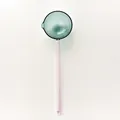 Eleganter, hitzebeständiger Glaslöffel mit langem Stiel in Grün und Rosa für Kaffee. - Großer Mehrfarbiger Stil / Rosa Griff