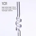 Detail eines transparenten spiralförmigen Glasstrohhalms mit Gesamtlänge 230 mm - Spirale Stil (101)
