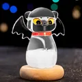 Bouteille de prévision météo en forme de chat avec ailes de chauve-souris sur socle - Chat Volant / Transparent