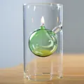 Elegante lámpara de aceite creativa de vidrio con portavelas esférico verde chic - Verde