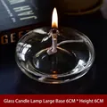 Gran candelabro de vidrio creativo con llama para decoración de mesa moderna - Grande (6x6cm) / Transparente