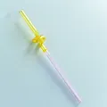 Hitzebeständiger kreativer Glasstrohhalm mit Knoten in Gelb und Lavendelviolett Tönen - Stil F / Rosa + Gelb