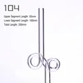 Kreativer kunstvoller Trinkhalm aus Glas in Notenform, 230 mm langer transparenter Strohhalm - Geometrische Linien Stil (104)