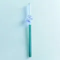 Künstlerischer Glasstrohhalm in Spiralform, zweifarbiges Design in Lavendel und Blaugrün - Stil B / Elegant Blau Und Violett