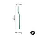 Grüner gebogener Glastrinkhalm mit 20 cm Länge und 0,8 cm Durchmesser für Getränke - Kunststil ZH-D / 0.8cm x 20cm / Elegantes Blau