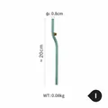 Kreativer grüner gebogener Glastrinkhalm mit 0,8 cm Durchmesser und 20 cm Länge - Kunststil ZH-I / 0.8cm x 20cm / Elegant Blau Und Punkt