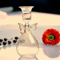 Transparent glass angel candle holder for elegant wedding home decor centerpiece - Transparent Smooth Angel Style