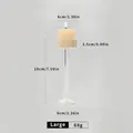 Large clear hand-blown glass long stem candle holder with 18cm height dimensions - L / 18cm