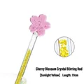 Agitador de vidrio Sakura 19cm con cristales amarillos para café y cócteles chic - Amarillo Luz Solar / Longitud 19 cm / Amarillo