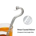 Agitador de cristal de cisne transparente, 20 cm de longitud para café y cócteles. - Tamaño 20cm / Transparente