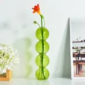 Modern Nordic green glass vase with a unique four-sphere stacked design for desktop decor. - Large Gourd Style (hp2027) / Green