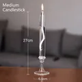 Elegante lámpara de aceite y portavelas de vidrio estilo nórdico tamaño mediano 27cm alto - Candelabro Tamaño Mediano