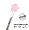 Elegante agitador de cristal sakura con cristales gris oscuro, longitud 19 cm - Longitud 19 cm / Gris oscuro